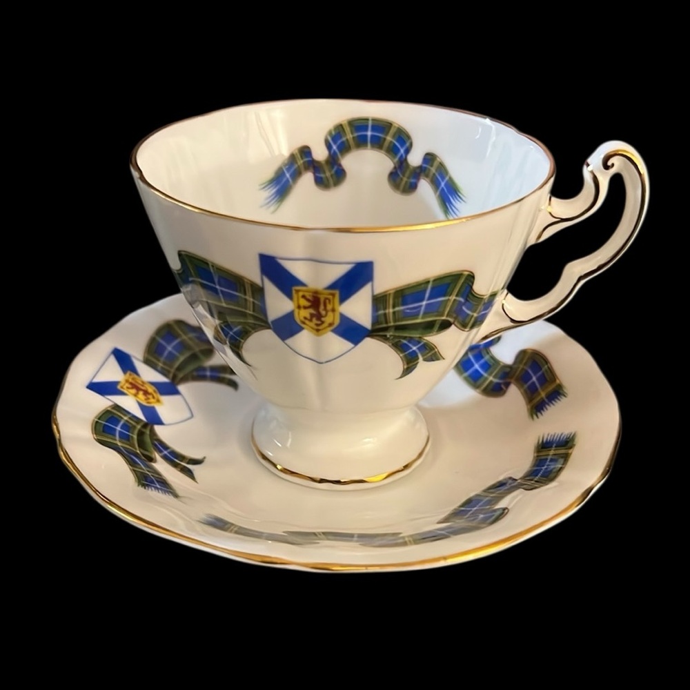 Adderly bone china England vintage Nova Scotia Tartan Teacup and Saucer Set